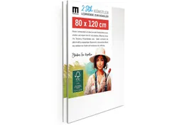 M MERCEO Leinwand Künstlerleinwand 80x120cm 2er Set - Weiße Leinwand zum Bemalen, zum Bemalen, Baumwolle, 17mm Keilrahmen mit Kreuz – Produktbild 1 von 1