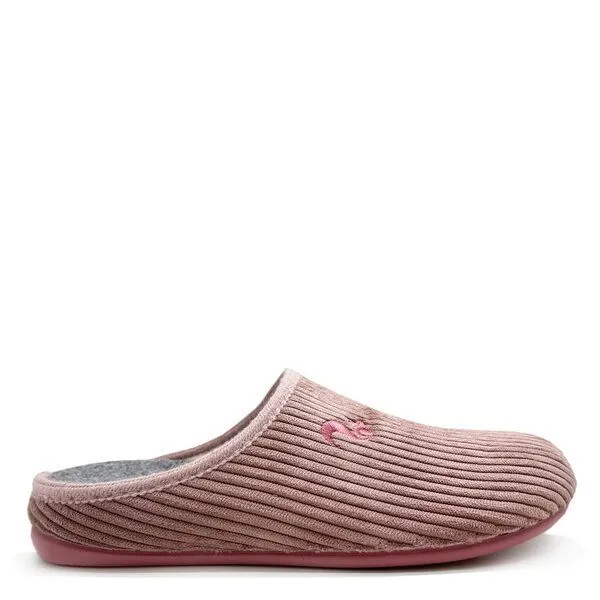 thies Veganer "thies ® Eco Cord Slipper" aus zertifiziertem recyceltem PES Cord, Rose (rosa), – Produktbild 1 von 4
