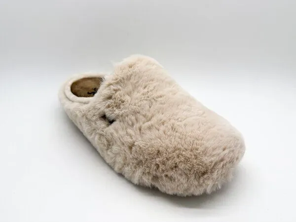 thies Hausschuh "thies ® Rec Fluffy Slipper" aus rec. PES, Beige, – Produktbild 3 von 4