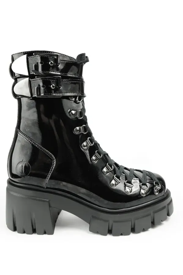 Altercore Altercore Damen vegan Stiefeletten Chloe Ii Schwarz Lack, Schwarz, – Produktbild 2 von 2