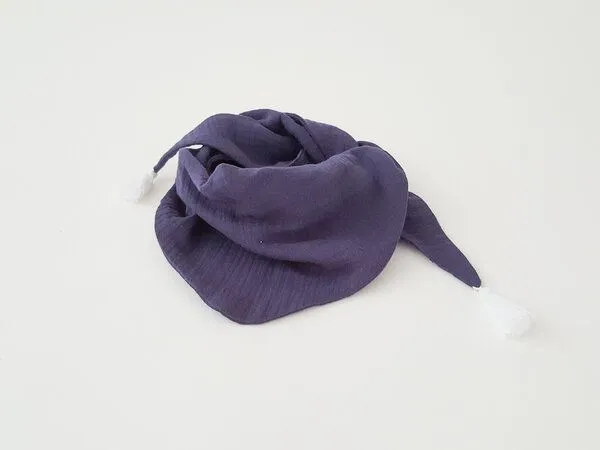 NoniKids Berlin Musselin Schal Kids 8 Farben | Bio Baumwolle | NoniKids Berlin, Dunkelblau, – Produktbild 4 von 4