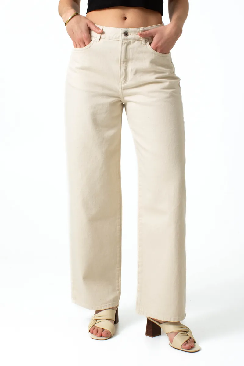 Kuyichi Kuyichi Damen vegan Jeans Loose Lucy Ecru, Beige, – Produktbild 2 von 2