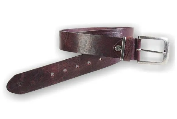 Greenbelts Greenbelts Herren Ledergürtel BARRIE, Dunkel rot, – Produktbild 5 von 6