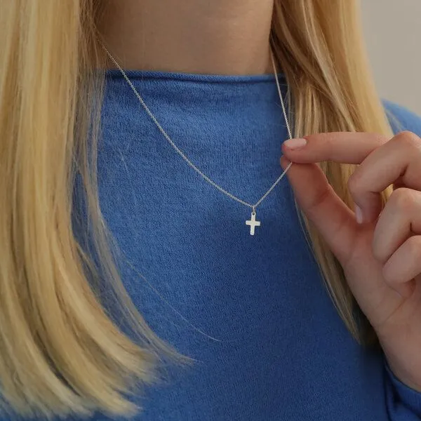 BELLYBIRD Jewellery BELLYBIRD Jewellery Halskette - kleines Kreuz, Anhänger/ Silber/ Silber vergoldet, Silber, – Produktbild 3 von 4