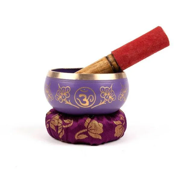 Myga Myga Chakra Klangschale aus gehämmertem Kupfer, Kronenchakra (violett), – Produktbild 1 von 1