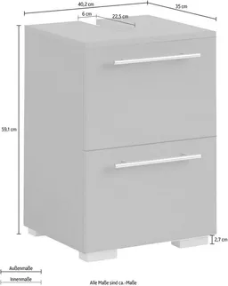 welltime Waschbeckenunterschrank Carlos, Waschbeckenunterschrank, Made in Germany, B: 40 cm Solide Verarbeitung - Dieses Produkt ist in Deutschland gefertigt – Produktbild 1 von 1