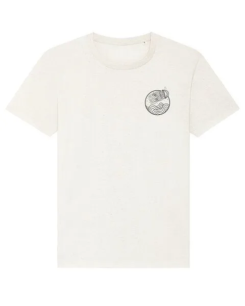 vis wear vis wear Qualle zwischen Ozean und Wellen – Natural Recycled Bio-Baumwolle Shirt, Natural, – Produktbild 2 von 2