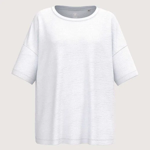 YTWOO YTWOO Oversized Slub T-Shirt Mid-Light, Weiß, – Produktbild 2 von 3