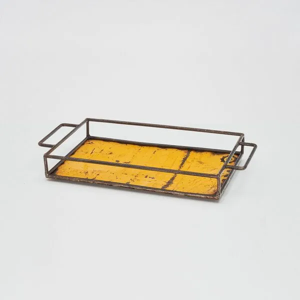 Moogoo Creative Africa Moogoo Creative Africa Upcycling Tablett aus recycelten Ölfässern, Gelb, – Produktbild 5 von 6