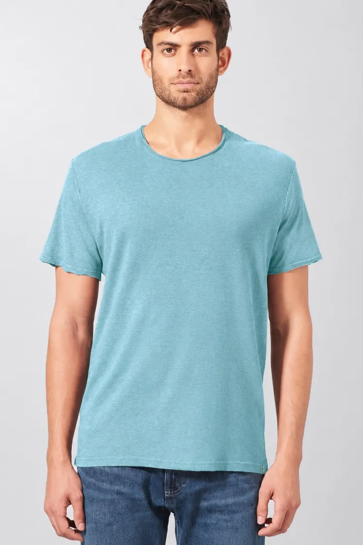 HempAge Hempage Herren vegan T-Shirt Timeless Basic Wave Blau, Blau, – Produktbild 2 von 2