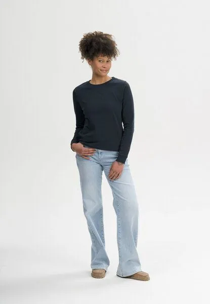MELA MELA Langarmshirt schwer Style AASTHA aus 100% Bio-Baumwolle, Navy, – Produktbild 3 von 4