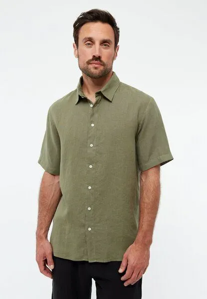 Givn Berlin Givn Berlin Kurzarmhemd GBKODA aus Leinen, Faded olive (linen), – Produktbild 1 von 4