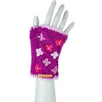 short'n'pietz short'n'pietz Handstulpen aus Schurwolle für Kinder, handgestrickt, Lila, – Produktbild 1 von 2