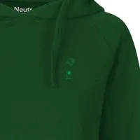 HANDGEDRUCKT HANDGEDRUCKT "Kosmokind" Frauen Hoody aus reiner Biobaumwolle (kbA), Bottlegreen, – Produktbild 1 von 1