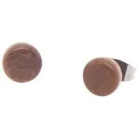 Mekhada Mekhada Tagua Ohrstecker TOPI 8 mm, Braun, – Produktbild 1 von 1