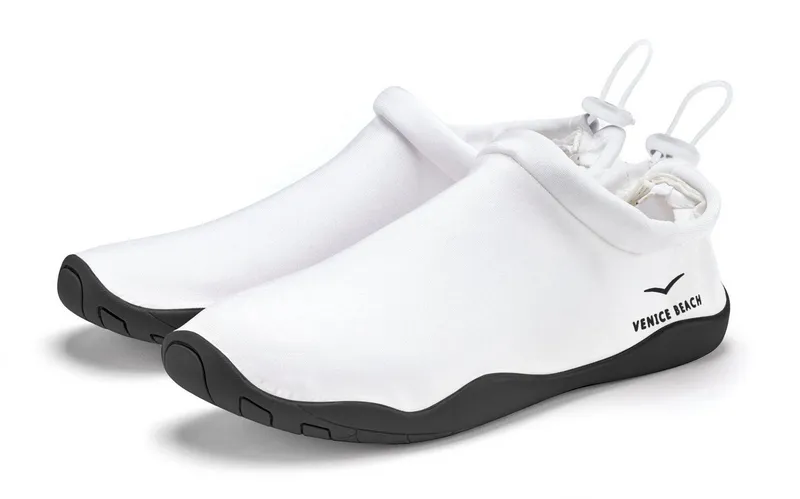 VENICE BEACH VENICE BEACH Badelatsche, Badeschuhe, Badeschlappe, Wasserschuh, leichter Slipper Aquaschuh schnelltrocknend mit ultraleichter Sohle VEGAN, Schwarz|weiß, – Produktbild 2 von 5