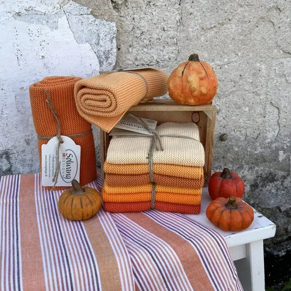 Solwang Design Solwang Design 3er-Set Spültücher aus 100% Biobaumwolle, Orange kombi, – Produktbild 3 von 3