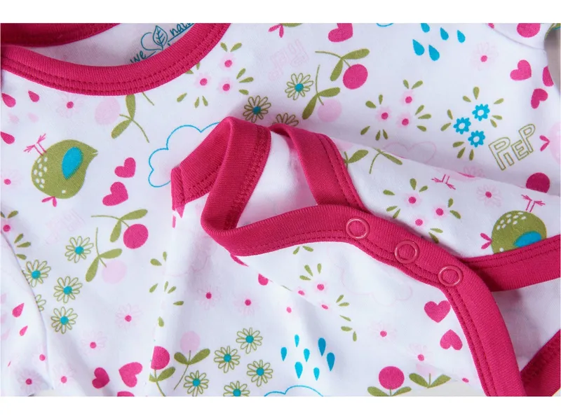 HANS NATUR Baby Langarmbody Bio-Baumwolle Birds Gr. 74/80, Mehrfarbig, – Produktbild 2 von 2