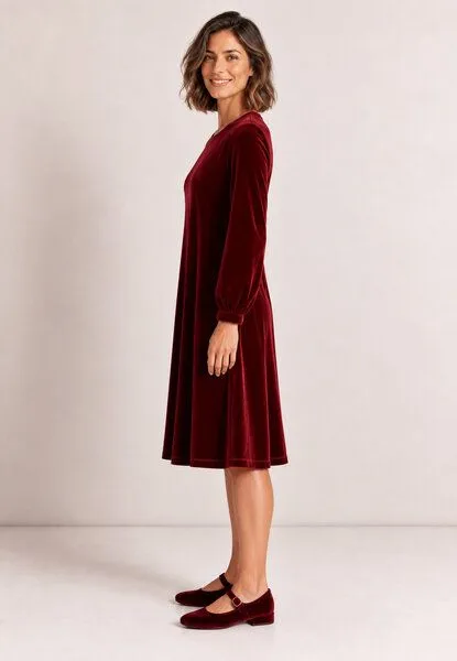LANA Organic LANA Organic Samtkleid, Modell Isolde, Bordeaux, – Produktbild 3 von 4