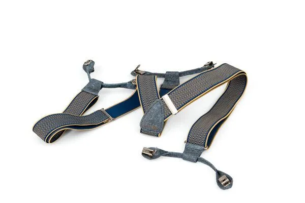 klYmp klYmp Hosenträger classic zig-zag vegan, Gold-blau, – Produktbild 3 von 4