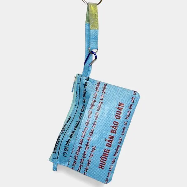 REFISHED fair fashion REFISHED fair fashion Tasche 'SOULMATE' - upcycelte Fischfuttersäcke, #fish hellblau, – Produktbild 5 von 6