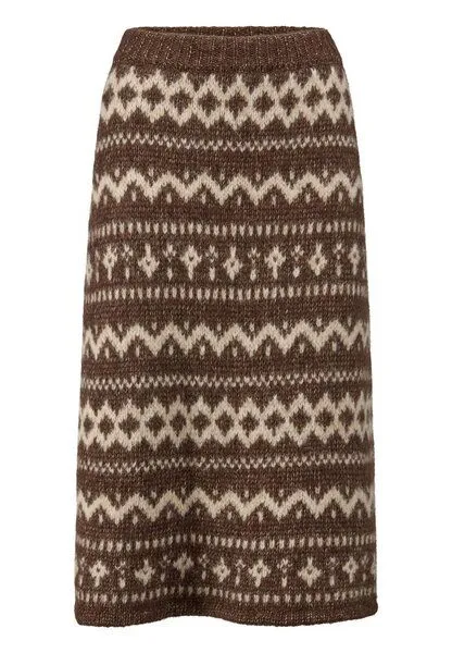 hessnatur hessnatur Strickrock Relaxed aus Alpaka mit Bio-Baumwolle, Naturbraun, – Produktbild 3 von 4