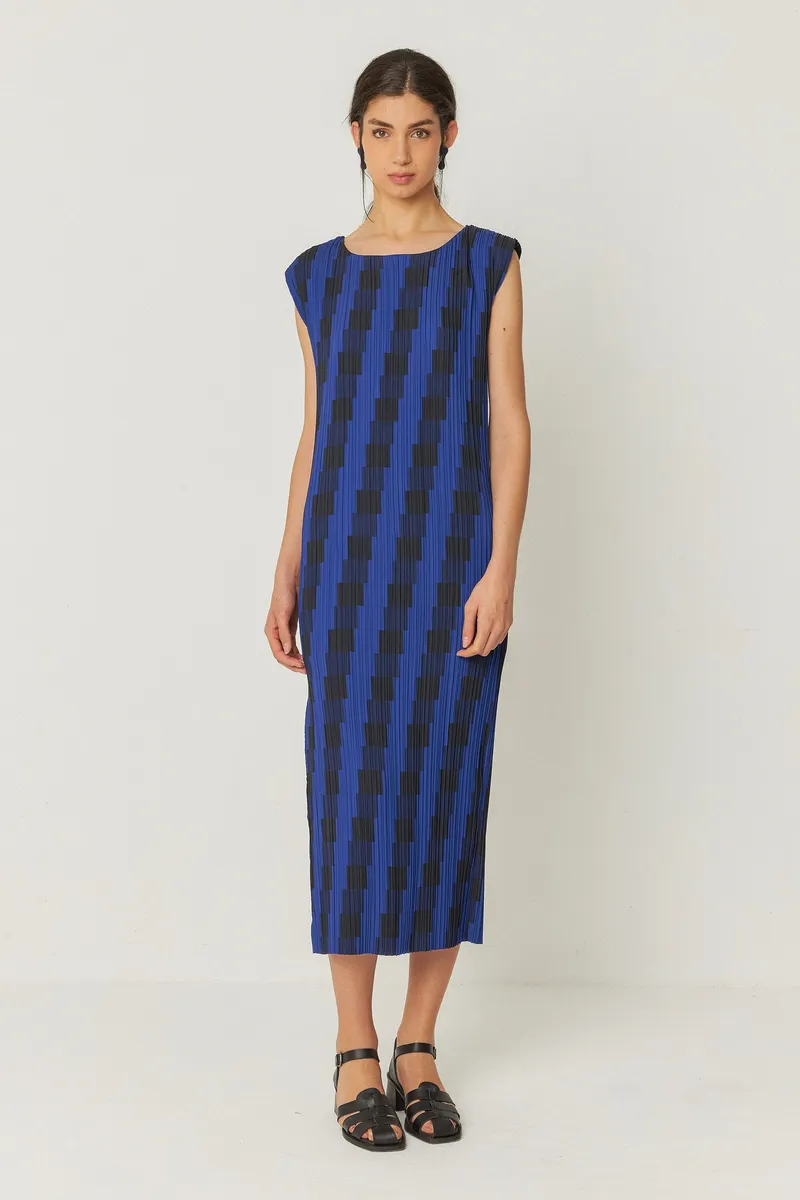 SKFK SKFK Damen vegan Kleid Idurre Blau/Schwarz, Schwarz, – Produktbild 1 von 1