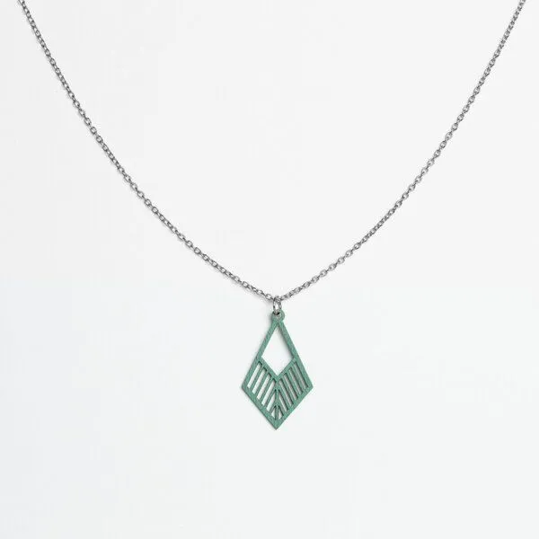 feinformart feinformart Kette mit Holzanhänger 'Tribe', Aquamarin (türkis), – Produktbild 2 von 4