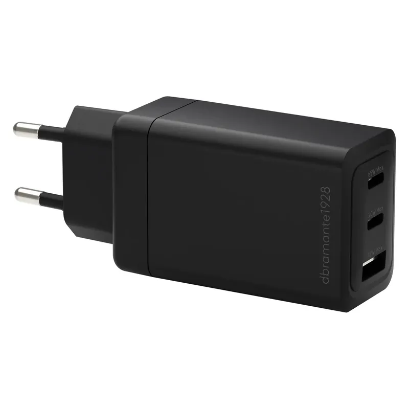 dbramante1928 dbramante1928 Re-charge Ladegerät 2x USB-C 65 W und USB-A 18 W - Schwarz, Schwarz, – Produktbild 1 von 1