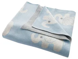 HANS NATUR Babydecke Bio-Baumwolle, Elefanten bleu Maße 80 x 100cm – Produktbild 1 von 1