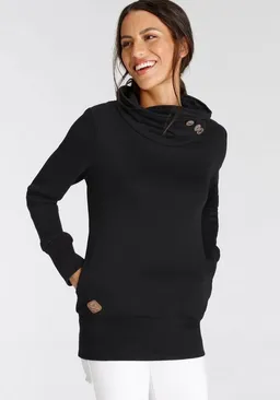 ragwear ragwear Longsweatshirt ANGELLIKA O mit Knöpfen am Schalkragen und seitlichen Eingrifftaschen – Produktbild 1 von 1
