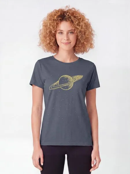 watapparel watapparel T-Shirt Frauen Saturn, Blue grey, – Produktbild 2 von 2