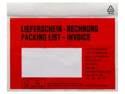 250 Lieferschein- und Dokumententaschen DIN C6 aus Recycling-Polyethylen – Produktbild 1 von 1