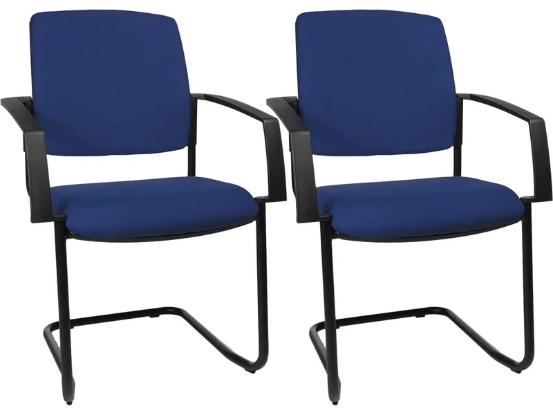 Topstar Topstar Freischwinger "BtoB 20" mit Armlehnen Rücken gepolstert dunkelblau, 2 Stk. – Produktbild 2 von 3