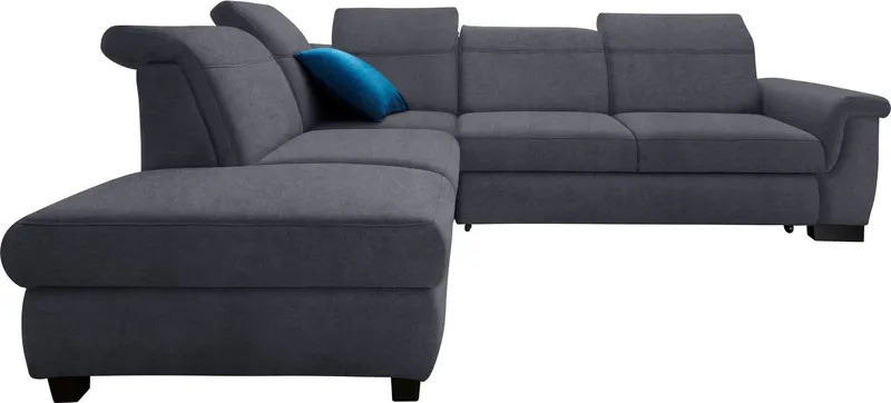 DOMO collection Ecksofa Sully komfortables Sofa, L-Form, wahlweise mit Bettfunktion und Kopf- bzw. Rückenverstellung, Grau, – Produktbild 7 von 8