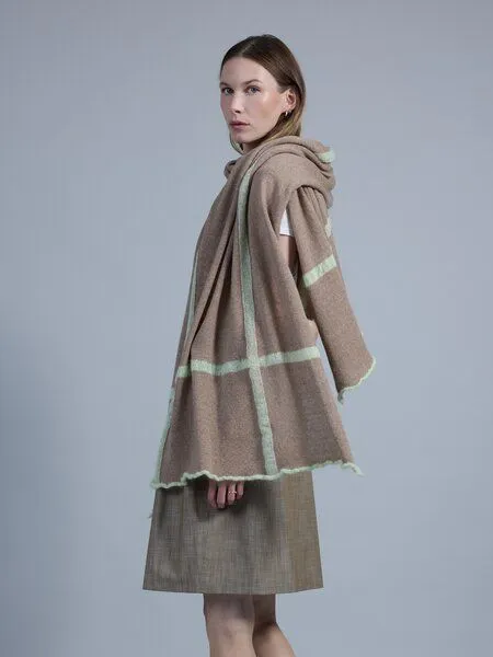 Susan's Fashion Susan's Fashion beige-brauner Merinowollschal Theresa, Beige, – Produktbild 2 von 4