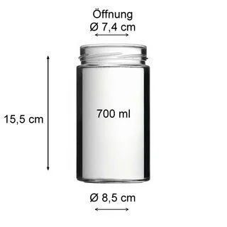 mikken mikken Einmachglas 700 ml Vorratsglas mit PVC freiem Schraubverschluss – Produktbild 2 von 3