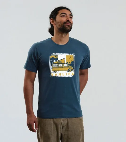 Gary Mash GARY MASH T-Shirt VANLIFE aus Biobaumwolle, Dunkles petrol (petrol), – Produktbild 2 von 4
