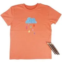 MelaDi Meladi Kinder Shirt aus Biobaumwolle - Regenwolke auf Orange – Produktbild 1 von 1
