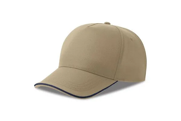 Atlantis Headwear Atlantis Headwear Cap Recy Five Pipe zweifarbig, Khaki/navy, – Produktbild 2 von 3