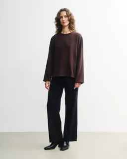 Rotholz Rotholz Damen vegan Langarm Shirt Oversize Braun – Produktbild 1 von 1