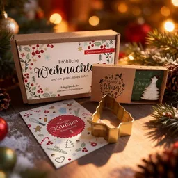Ideenverlag Hamburg Ideenverlag Hamburg Mini Geschenk Set „Weihnachten“ im Geschenkkarton | Nachhaltiges Weihnachtsgeschenk mit Wunschboten, Keksrezept & Ausstecher – plastikfrei & Made in Germany – Produktbild 1 von 1
