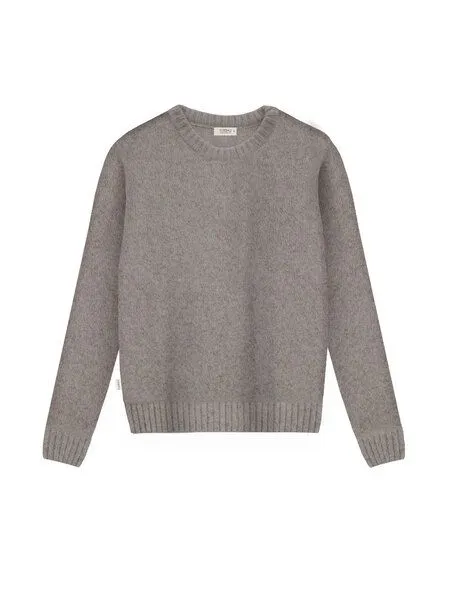 FUXBAU FUXBAU Frauen Merino Strickpullover, Braunmeliert, – Produktbild 3 von 4
