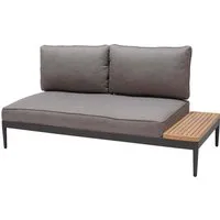 2-Sitzer Gartensofa 'Topaz' mit 2 Rückenlehnen, mit Ablage aus Teakholz, grau – Produktbild 1 von 1