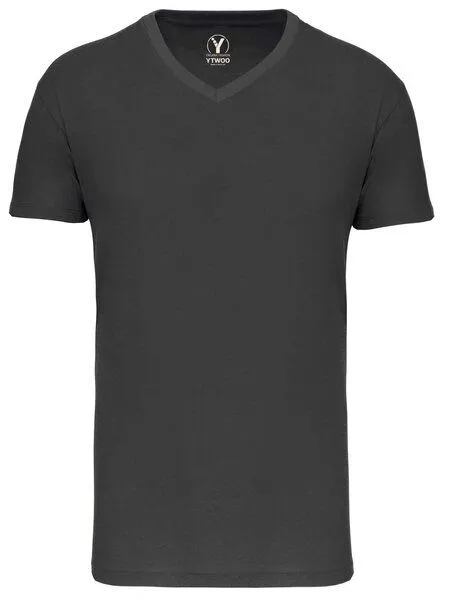 YTWOO YTWOO Basic Herren T-Shirt mit V-Ausschnitt aus Bio-Baumwolle, Dark grey, – Produktbild 1 von 1