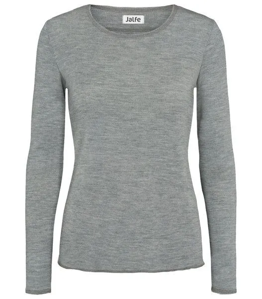 Jalfe Jalfe Longsleeve Wolle plain melange, Grau meliert, – Produktbild 1 von 1