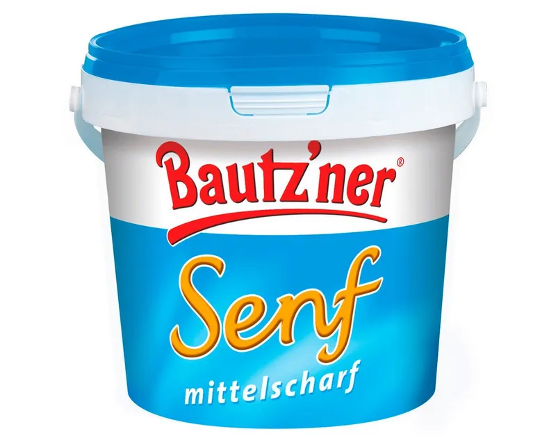 Bautz'ner Saucen, Bautzner Senf mittelscharf cremig wuerzig im praktischen Eimer 1000ml – Produktbild 1 von 1
