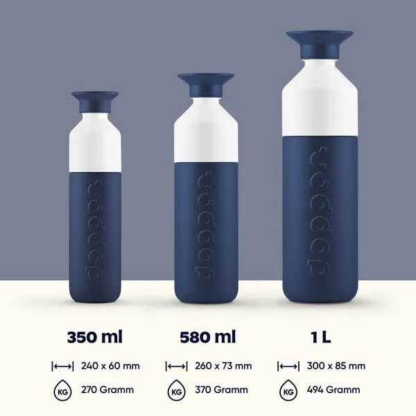 Dopper Thermosflasche Dopper Insulated 350ml, 580 ml - Doppelwandig, auslaufsicher, hält 24h kalt / 9h heiß, Breaker blue (blau), – Produktbild 2 von 4