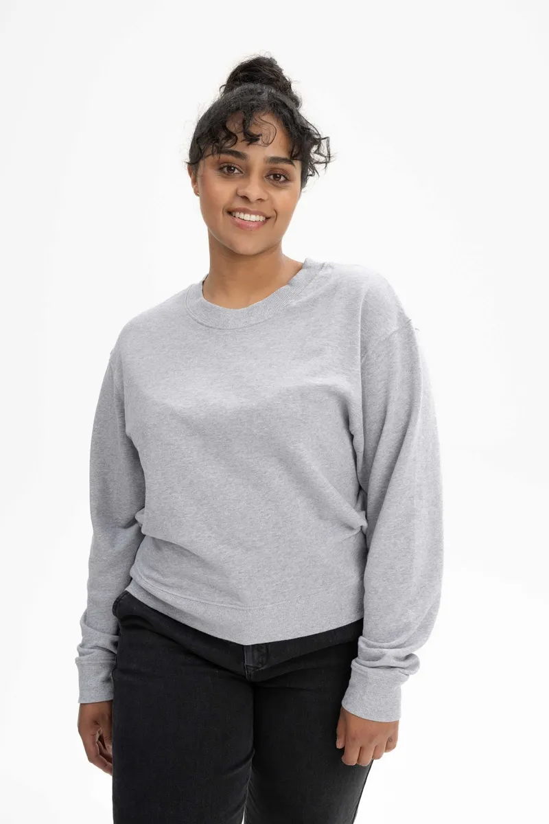 MELA MELA Damen vegan Sweatshirt Rati Grau-Melange, Hellgrau, – Produktbild 2 von 2