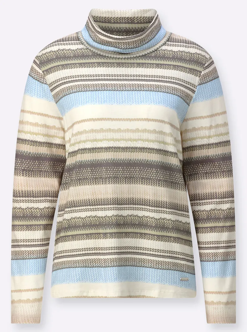 Witt Rollkragenshirt eisblau-sesam-bedruckt, Eisblau-sesam-bedruckt, – Produktbild 1 von 2